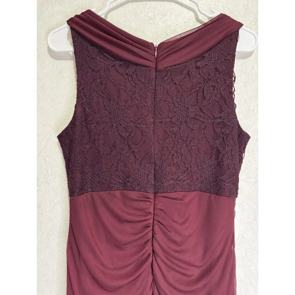 VTG Womens Sz 10 Midi Dress Maroon Baby Doll Sexy Valentines Y2k Chic Cocktail